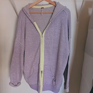 Free People oversize cotton zip-up hoodie